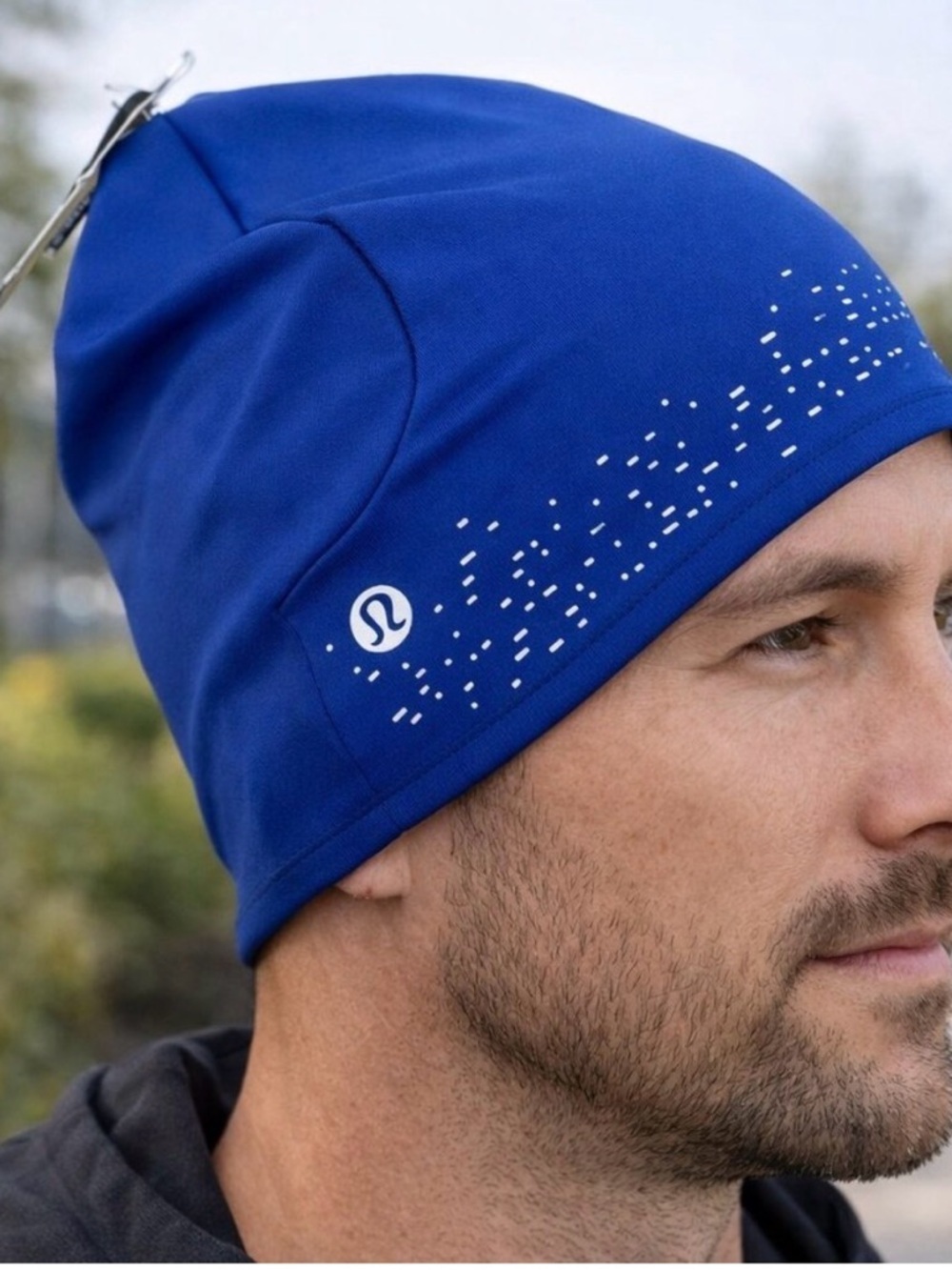 lululemon athletica Blue Reflective Beanie run hat